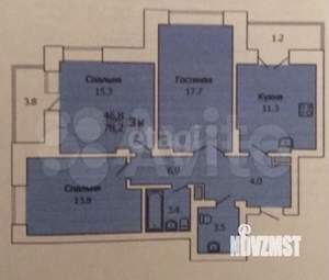 3-к квартира, вторичка, 75м2, 9/16 этаж