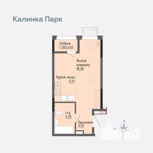 Студия квартира, вторичка, 34м2, 2/17 этаж