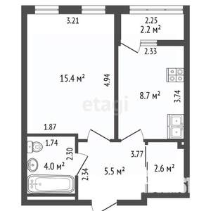 1-к квартира, вторичка, 36м2, 2/17 этаж
