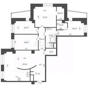 4-к квартира, вторичка, 130м2, 6/9 этаж