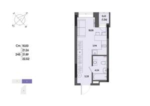 Студия квартира, вторичка, 22м2, 1/17 этаж