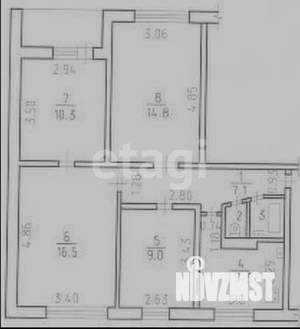 4-к квартира, вторичка, 68м2, 9/9 этаж