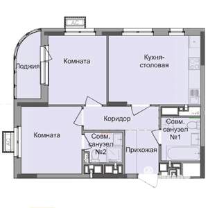 2-к квартира, строящийся дом, 54м2, 10/17 этаж