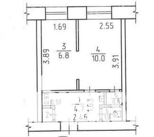 Студия квартира, вторичка, 24м2, 3/5 этаж