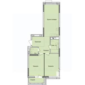 2-к квартира, строящийся дом, 66м2, 13/17 этаж