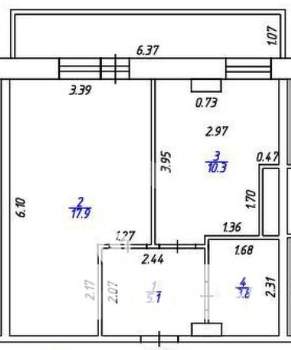 1-к квартира, вторичка, 37м2, 8/14 этаж