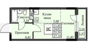 Студия квартира, вторичка, 24м2, 11/20 этаж