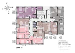 2-к квартира, строящийся дом, 65м2, 14/17 этаж